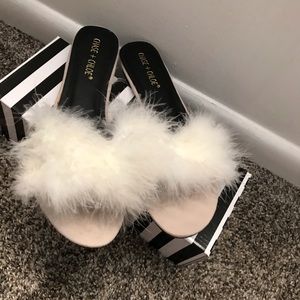 White Fur Slides